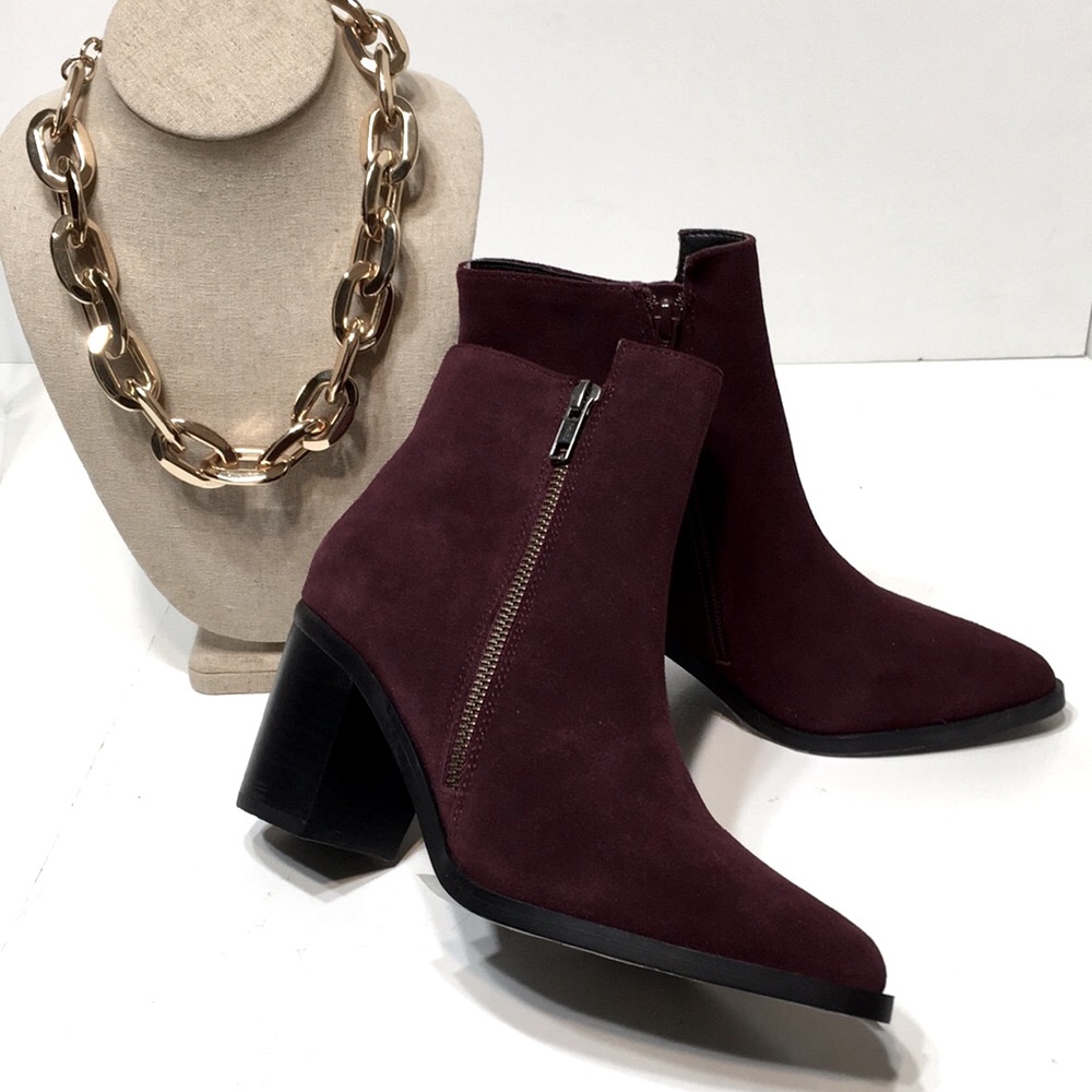 Purple block heel ankle booties Buffalo London EU 38